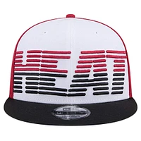 Men's New Era White/Black Miami Heat Throwback Gradient Tech Font 9FIFTY Snapback Hat