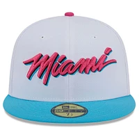 Casquette ajustée New Era Miami Heat 2024/25 City Edition Alternate 59FIFTY pour homme blanche