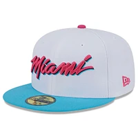 Casquette ajustée New Era Miami Heat 2024/25 City Edition Alternate 59FIFTY pour homme blanche