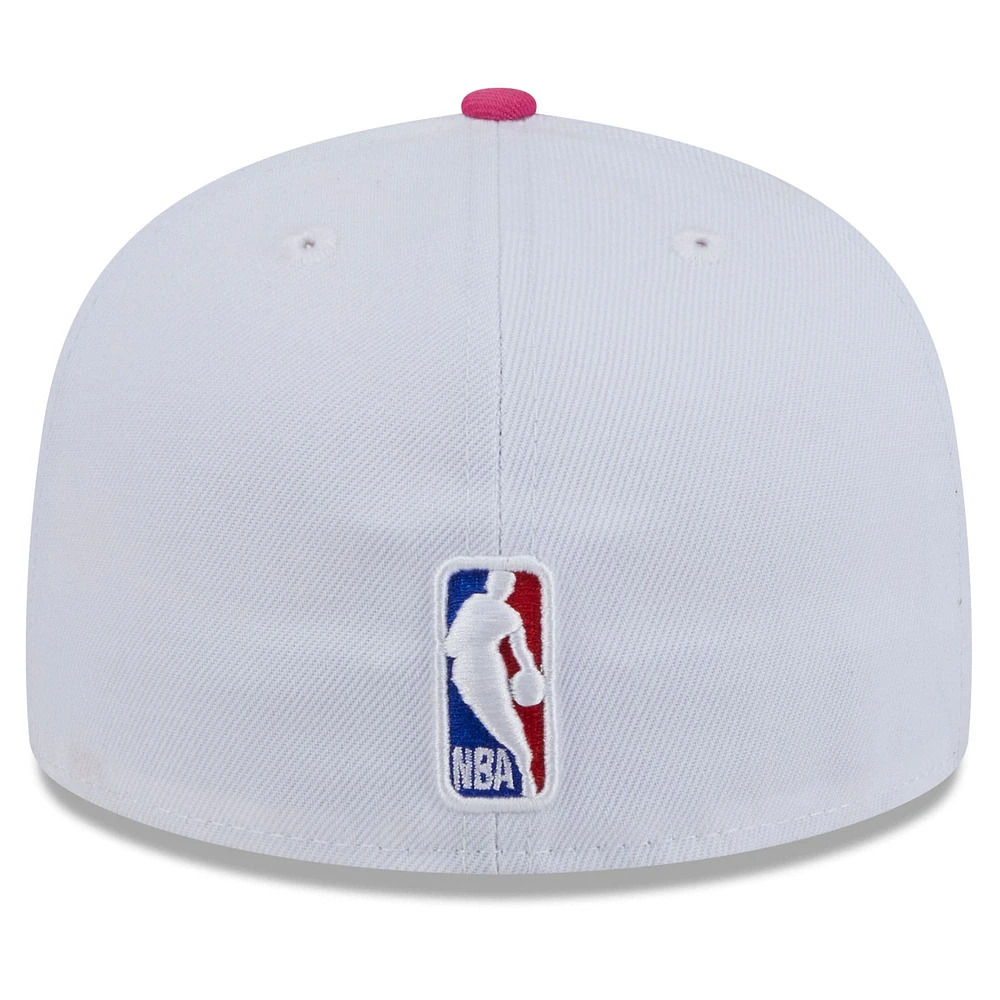 Casquette ajustée New Era Miami Heat 2024/25 City Edition Alternate 59FIFTY pour homme blanche