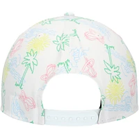 Men's New Era White Miami Heat Palm Trees and Waves Golfer Adjustable Hat