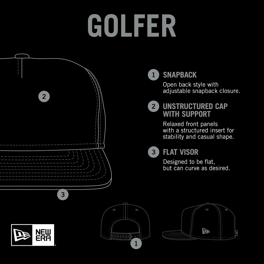 Men's New Era White Miami Heat Palm Trees and Waves Golfer Adjustable Hat