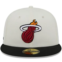Men's New Era x Staple  Cream/Black Miami Heat NBA Two-Tone 59FIFTY Fitted Hat