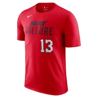 Men's Nike Bam Adebayo Red Miami Heat 2024/25 City Edition Name & Number T-Shirt