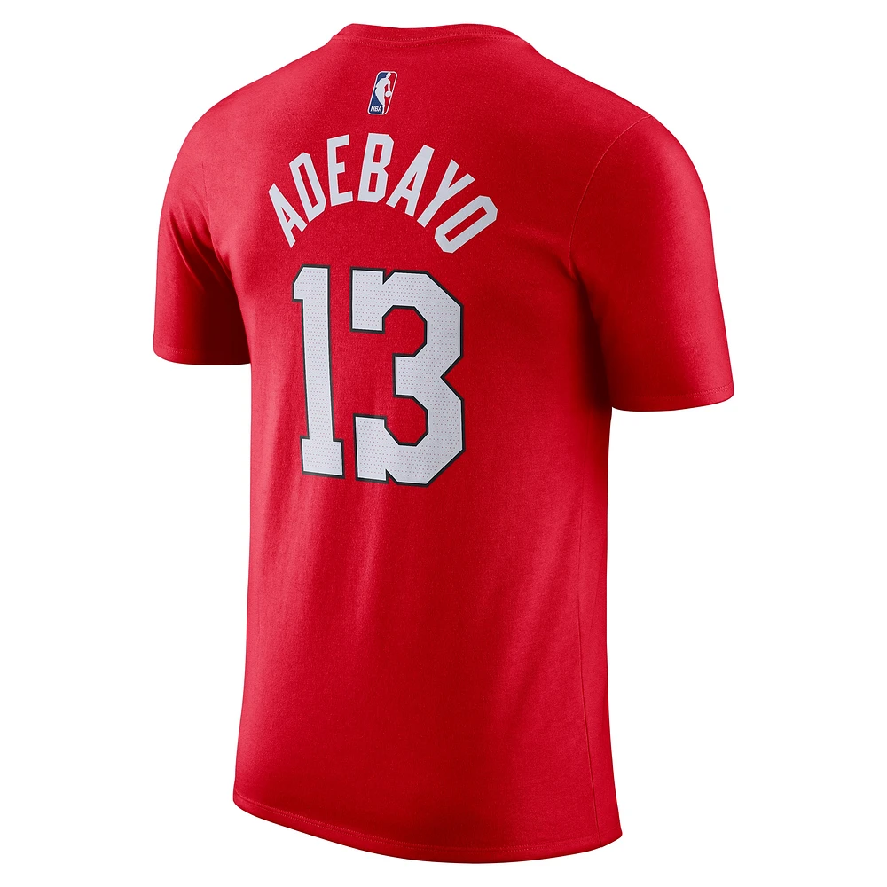 Men's Nike Bam Adebayo Red Miami Heat 2024/25 City Edition Name & Number T-Shirt