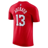 Men's Nike Bam Adebayo Red Miami Heat 2024/25 City Edition Name & Number T-Shirt