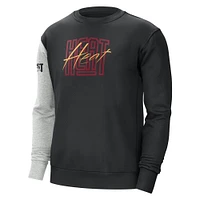 Men's Nike Black/Heather Gray Miami Heat Courtside Versus Force & Flight Pullover Sweatshirt