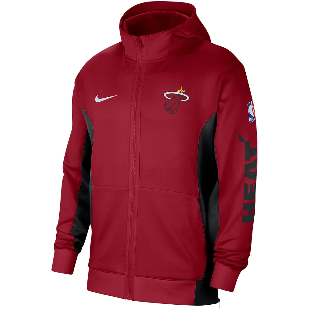 Men's Nike Red Miami Heat 2023/24 Authentic Showtime Full-Zip Hoodie