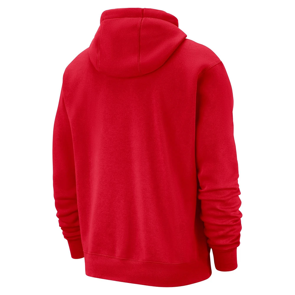 Men's Nike Red Miami Heat 2024/25 City Edition Essential Club Pullover Hoodie