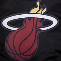 Men's Pro Standard Black Miami Heat Script Tail Full-Snap Satin Varsity Jacket