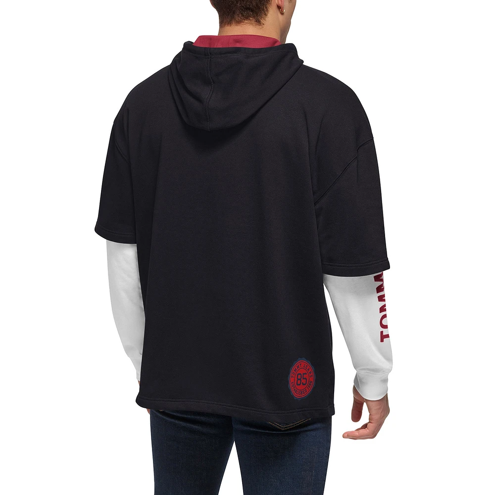 Men's Tommy Jeans Black/White Miami Heat Matthew 2-In-1 T-Shirt & Hoodie Combo Set