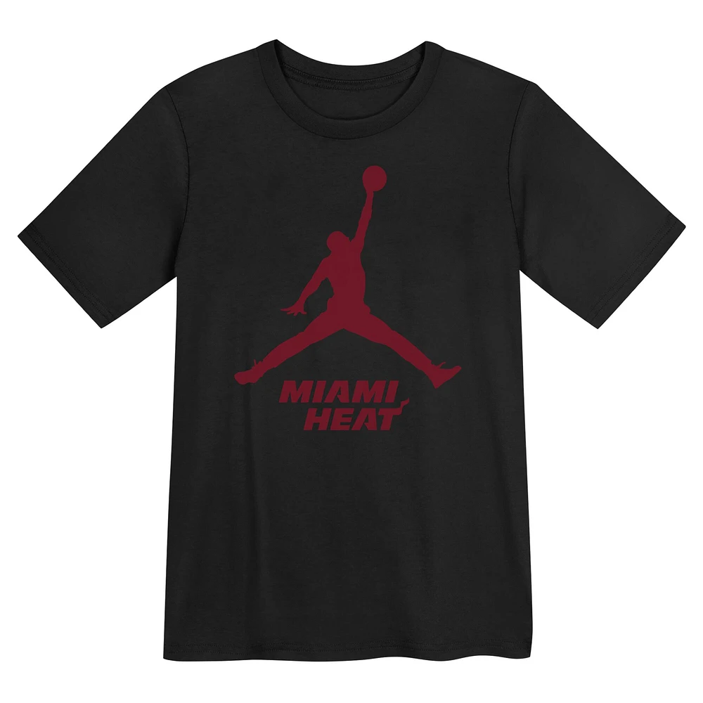 Preschool Jordan Brand Black Miami Heat Essential Jumpman T-Shirt