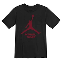 Preschool Jordan Brand Black Miami Heat Essential Jumpman T-Shirt