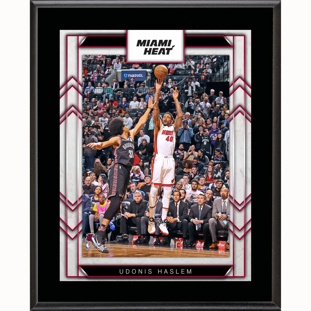 Plaque de joueur sublimée Udonis Haslem Miami Heat 10,5" x 13"