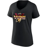 Women's Fanatics Black Miami Heat Hometown Collection Vice City V-Neck T-Shirt