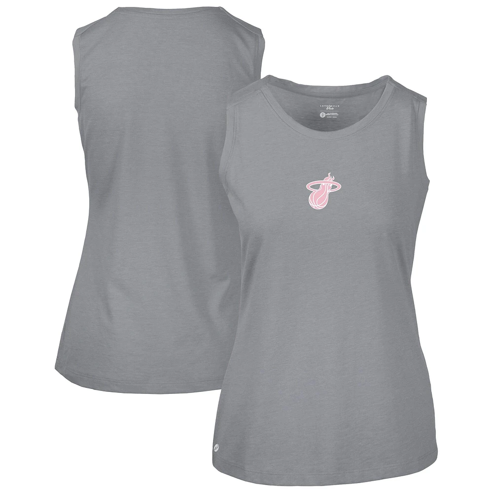 Women's Levelwear  Gray Miami Heat Mother's Day Macy Core Logo Tank Top