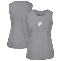 Women's Levelwear  Gray Miami Heat Mother's Day Macy Core Logo Tank Top