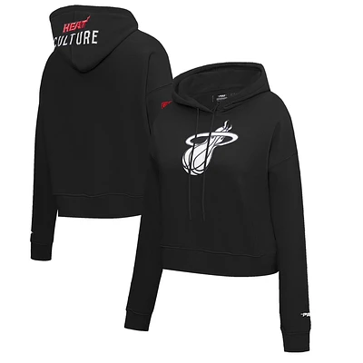 Sweat à capuche court Pro Standard noir Miami Heat 2023/24 City Edition pour femme