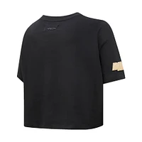 Women's Pro Standard Black Miami Heat Holiday Glam Boxy T-Shirt