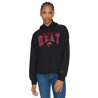 Sweat à capuche court noir Stella Miami Heat de Tommy Jeans pour femme