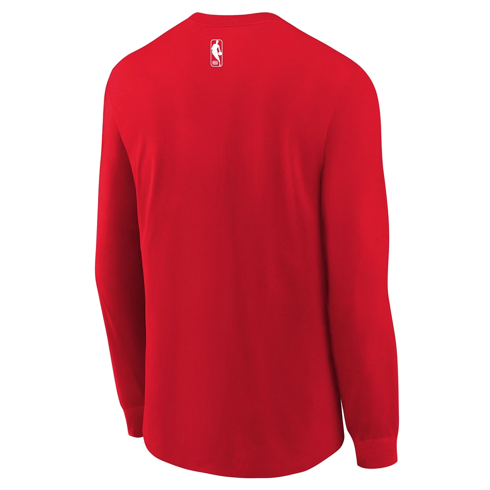 Youth Nike  Red Miami Heat 2024/25 City Edition Wordmark Performance Long Sleeve T-Shirt