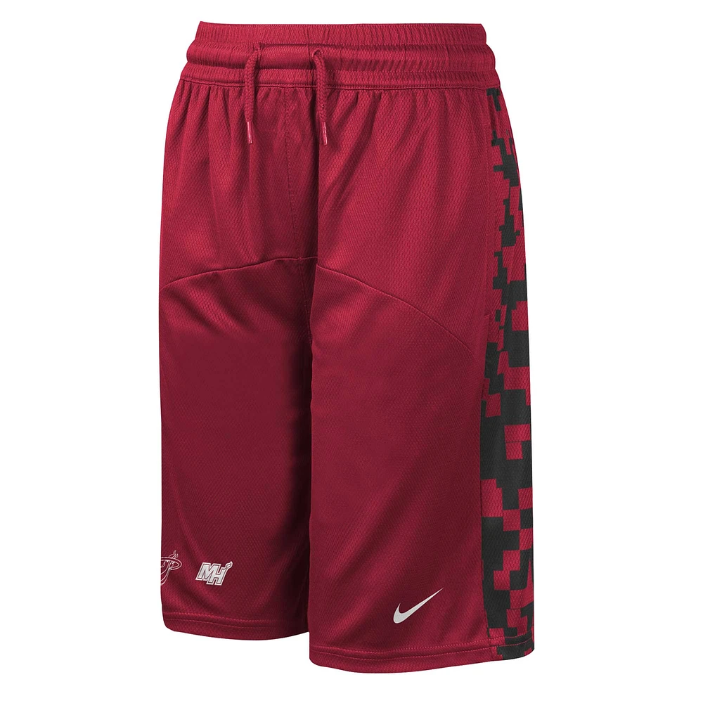 Youth Nike Red Miami Heat Courtside Starting Five Team Shorts