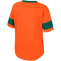 Girls Youth Colosseum Orange Miami Hurricanes Tomika Tie-Front V-Neck T-Shirt
