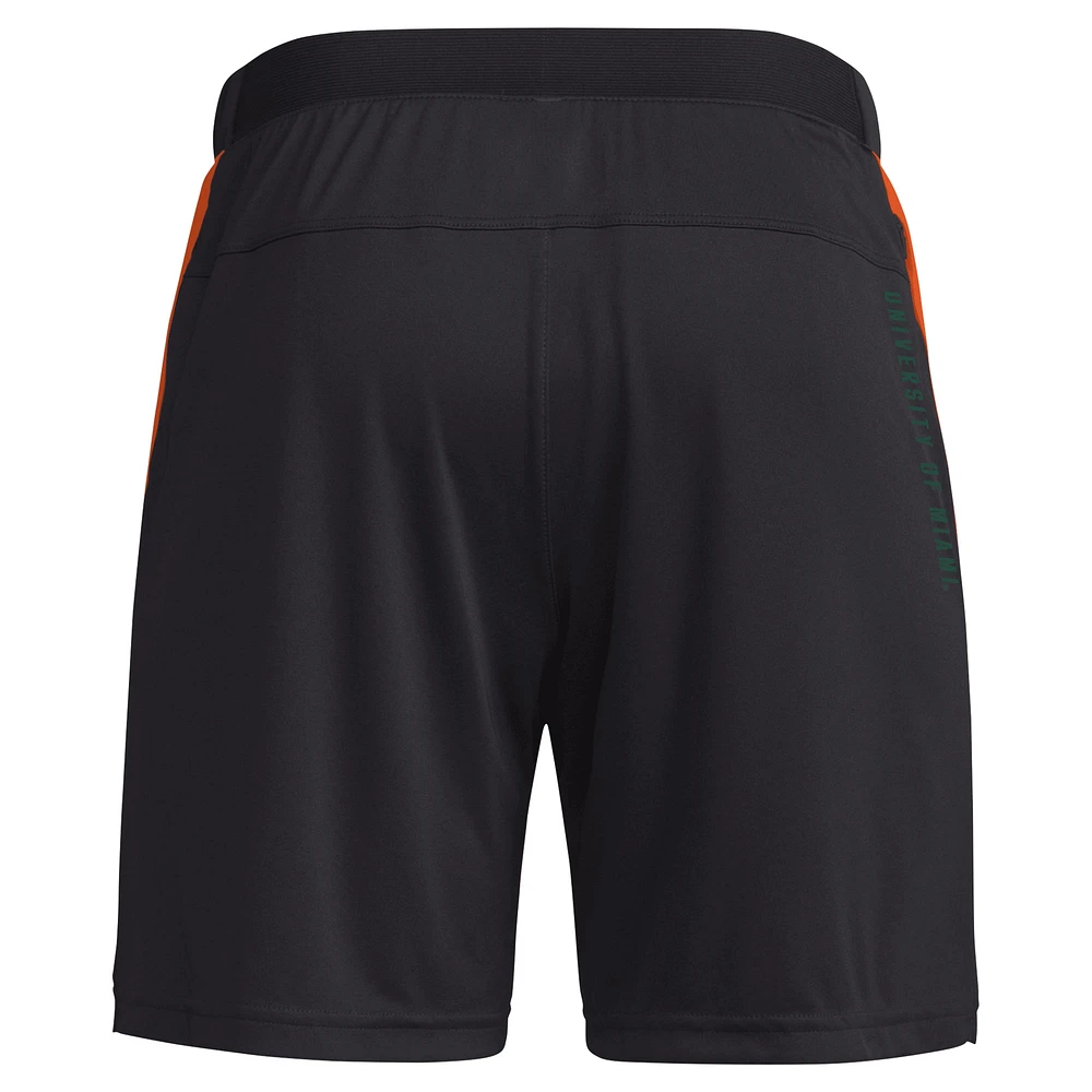 Men's adidas  Black Miami Hurricanes Designed for Training 7" AEROREADY Shorts