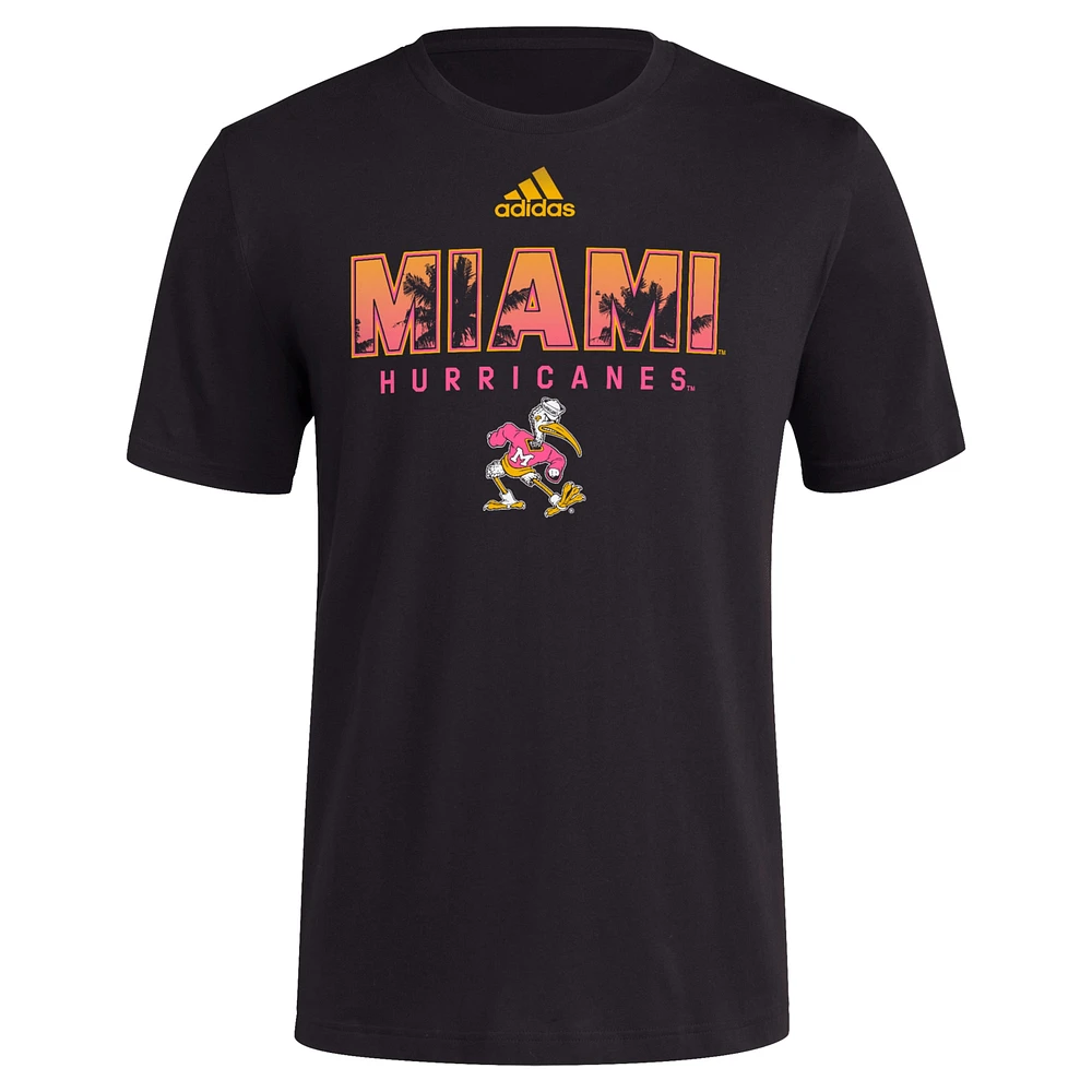 Men's adidas Black Miami Hurricanes Hero Fan Fresh T-Shirt