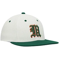 Men's adidas Cream Miami Hurricanes On-Field Baseball Fitted Hat