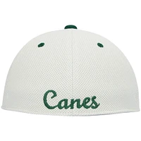 Men's adidas Cream Miami Hurricanes On-Field Baseball Fitted Hat