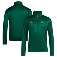 Men's adidas Miami Hurricanes 2024 Coaches Sideline Quarter-Zip Top