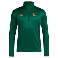 Men's adidas Miami Hurricanes 2024 Coaches Sideline Quarter-Zip Top