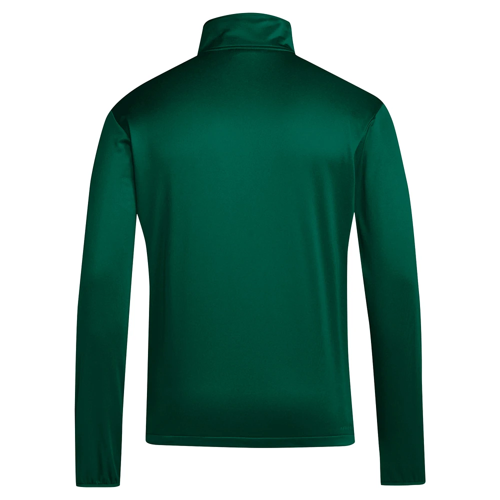 Men's adidas Miami Hurricanes 2024 Coaches Sideline Quarter-Zip Top