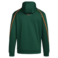 Men's adidas Green Miami Hurricanes 2024 Sideline Travel Pullover Hoodie