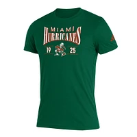 Men's adidas Green Miami Hurricanes Along The Shadow Tri-Blend T-Shirt