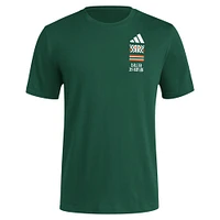 Men's adidas Green Miami Hurricanes Reverse Retro Baseball 2 Hit T-Shirt