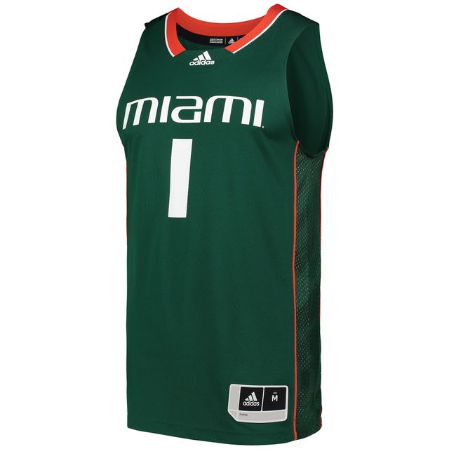 Maillot de basket-ball Swingman #1 Miami Hurricanes adidas vert pour hommes