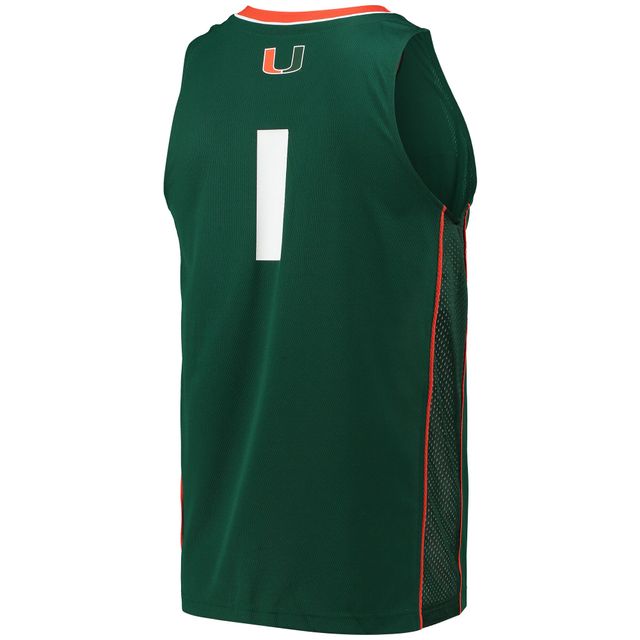 Maillot de basket-ball Swingman #1 Miami Hurricanes adidas vert pour hommes