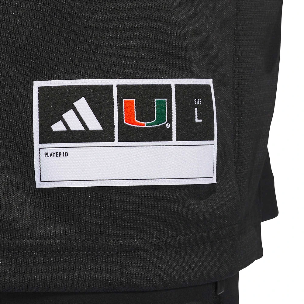 Men's adidas #24 Black Miami Hurricanes Premier Strategy Jersey