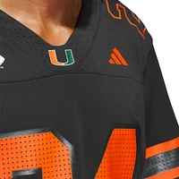 Men's adidas #24 Black Miami Hurricanes Premier Strategy Jersey