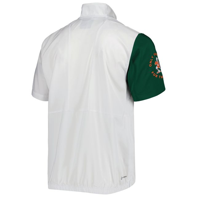 Veste à demi-zip adidas Miami Hurricanes M STM AEROREADY pour hommes, blanche