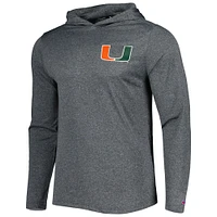 T-shirt à capuche manches longues Champion Miami Hurricanes gris pour homme