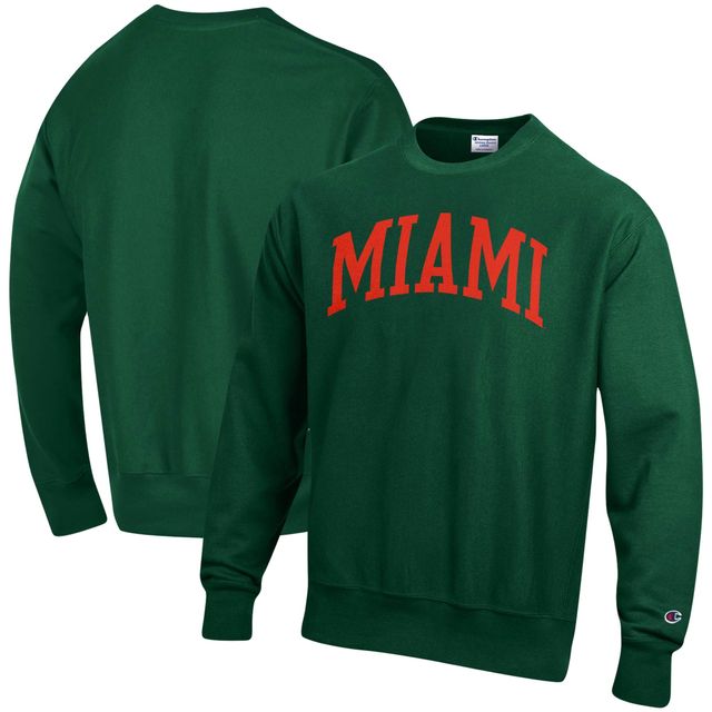 Sweat-shirt à tissage inversé Champion Miami Hurricanes Arch pour homme, vert