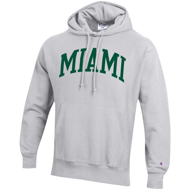 Chandail à capuchon armure inversée pour homme Champion Heathered Grey Miami Hurricanes Team Arch