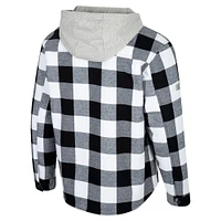 Men's Colosseum Black/White Miami Hurricanes Buffalo Plaid Full-Zip Jacket