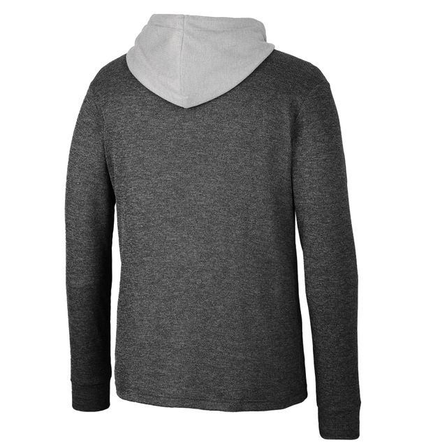 Colosseum Black Miami Hurricanes Ballot T-shirt à capuche thermique manches longues en tricot gaufré pour homme
