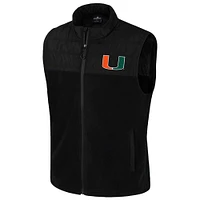 Men's Colosseum  Black Miami Hurricanes Block The Sun Full-Zip Vest