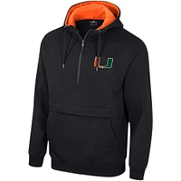 Men's Colosseum Black Miami Hurricanes Half-Zip Hoodie