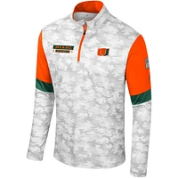 Coupe-vent à quart de zip Colosseum Camo Miami Hurricanes OHT pour hommes Appréciation militaire Tomahawk